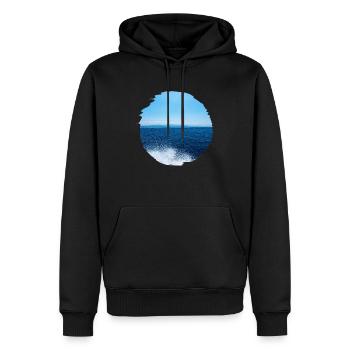 Plage d’eau de mer - Sweat à capuche Premium bio Homme - noir - Devant - Nico (187cm)