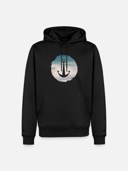 Sea Water Beach - Men’s Premium Organic Hoodie - black
