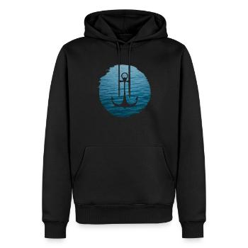 Sea Water Beach - Men’s Premium Organic Hoodie - black - Front - Nico (187cm)