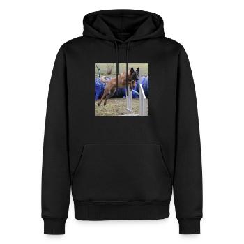Mateo Agility - Männer Premium Bio Hoodie - Schwarz - Vorne - Nico (187cm)