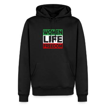 women life freedom - free iran - mahsa amini - Männer Premium Bio Hoodie - Schwarz - Vorne - Nico (187cm)