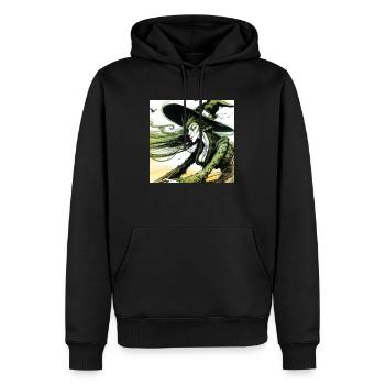 Dessin de sorcière - Sweat à capuche Premium bio Homme - noir - Devant - Nico (187cm)