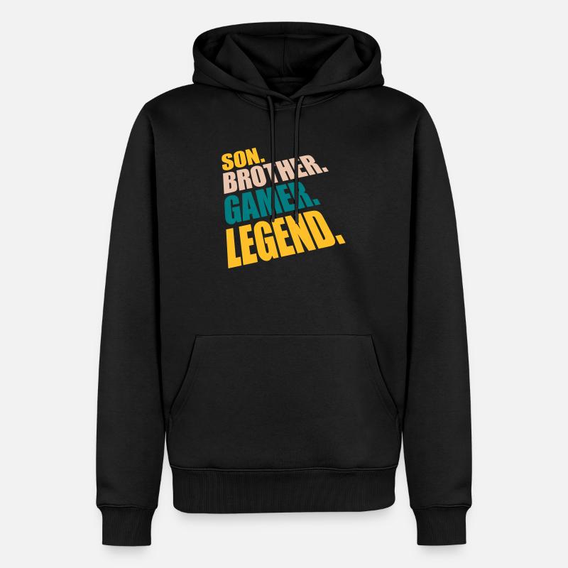 Fils Frère Gamer Légende - Sweat à capuche Premium bio Homme - noir