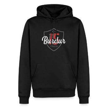 Burdur - Männer Premium Bio Hoodie - Schwarz - Vorne - Nico (187cm)