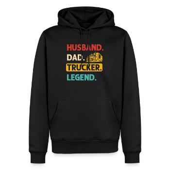 Husband Father Trucker Legend - Men’s Premium Organic Hoodie - black - Front - Nico (187cm)