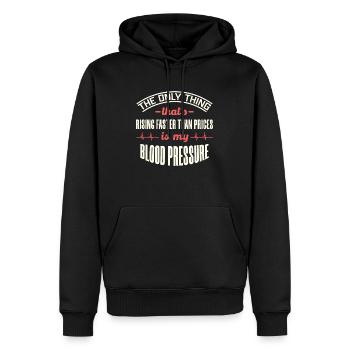 Das einzige, was schneller steigt als die Preise, ist - Männer Premium Bio Hoodie - Schwarz - Vorne - Nico (187cm)