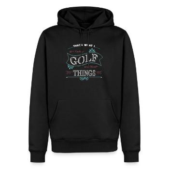 golfgirls sports golfbag cutegolf golf course - Männer Premium Bio Hoodie - Schwarz - Vorne - Nico (187cm)