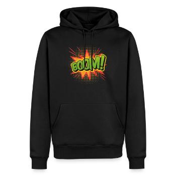 Popart 11 Boom - Men’s Premium Organic Hoodie - black - Front - Nico (187cm)