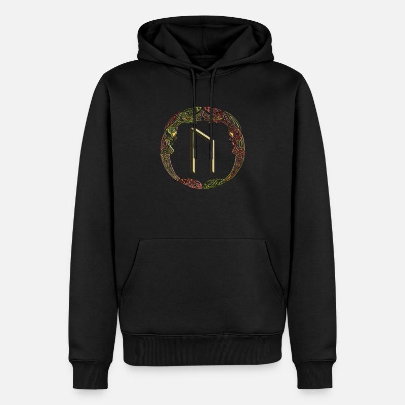 Uruz - Sweat à capuche Premium bio Homme - noir
