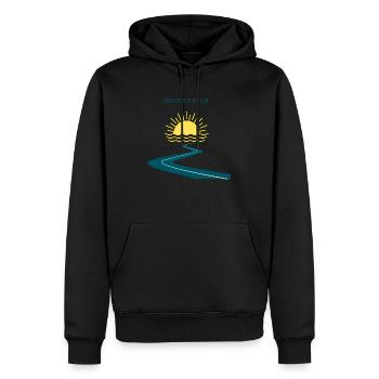 Roadtrip to the sun - Männer Premium Bio Hoodie - Schwarz - Vorne - Nico (187cm)