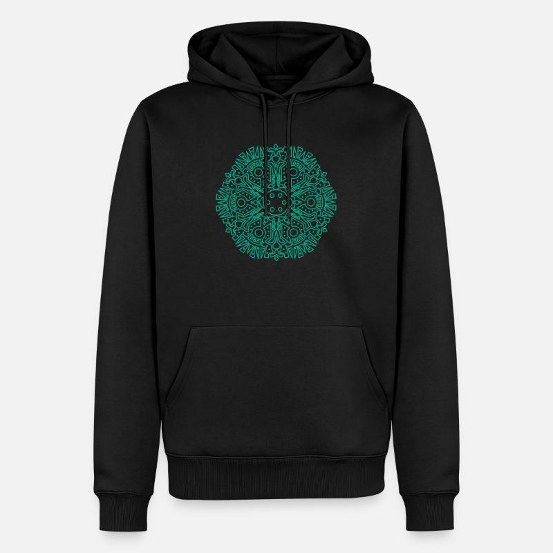 maya pattern - Männer Premium Bio Hoodie - Schwarz