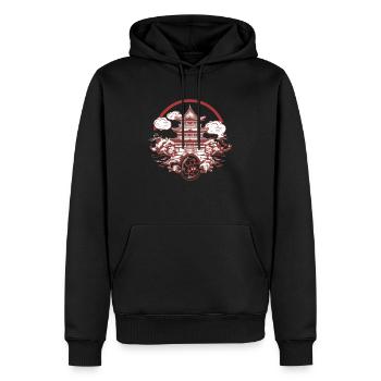 Chinesische Folklore - Männer Premium Bio Hoodie - Schwarz - Vorne - Nico (187cm)