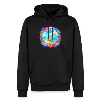 Der Sommer ist wirklich weit weg - Männer Premium Bio Hoodie - Schwarz - Vorne - Nico (187cm)