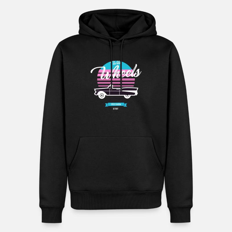Wild Wheels Oldtimer - Männer Premium Bio Hoodie - Schwarz