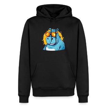 Bob l'hippopotame - Sweat à capuche Premium bio Homme - noir - Devant - Nico (187cm)