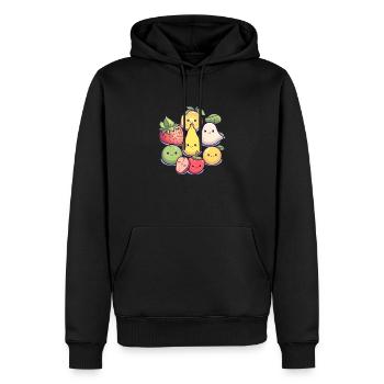 Kawaii Fruit Delight - Men’s Premium Organic Hoodie - black - Front - Nico (187cm)