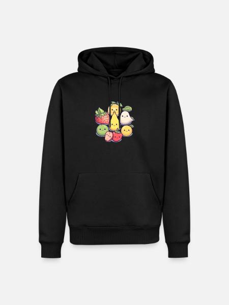 Kawaii Fruchtgenuss - Männer Premium Bio Hoodie - Schwarz