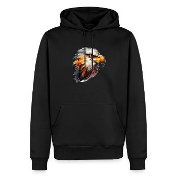 Oiseau de proie - Sweat à capuche Premium bio Homme - noir - Devant - Nico (187cm)