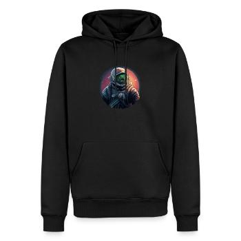Astronaut - Männer Premium Bio Hoodie - Schwarz - Vorne - Nico (187cm)