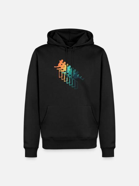 Retro hurdle racing - Men’s Premium Organic Hoodie - black