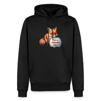 Passez une journée Foxtastic - Sweat à capuche Premium bio Homme - noir - Devant - Nico (187cm)