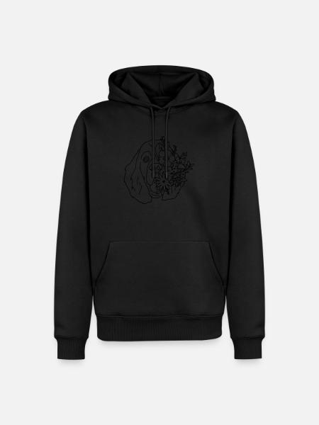 chien - Sweat à capuche Premium bio Homme - noir