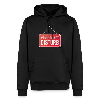 Bitte nicht stören - Männer Premium Bio Hoodie - Schwarz - Vorne - Nico (187cm)