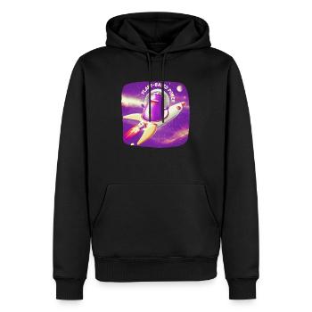 Astronaute aubergine dans l’énergie basée sur une plante spatiale - Sweat à capuche Premium bio Homme - noir - Devant - Nico (187cm)