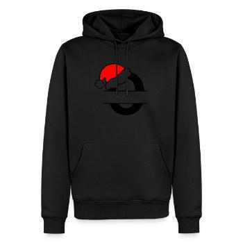 Alphabet Noël lettre O a personnaliser - Sweat à capuche Premium bio Homme - noir - Devant - Nico (187cm)