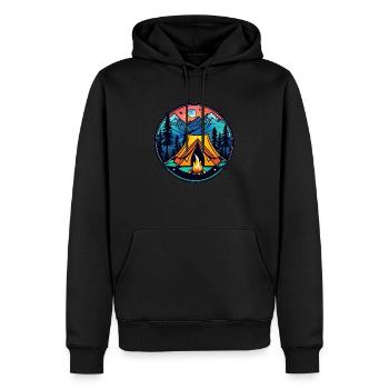 Camping & Lagerfeuer - Männer Premium Bio Hoodie - Schwarz - Vorne - Nico (187cm)
