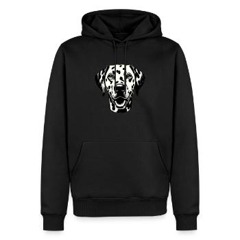 Hundegesicht Dalmatiner - Männer Premium Bio Hoodie - Schwarz - Vorne - Nico (187cm)