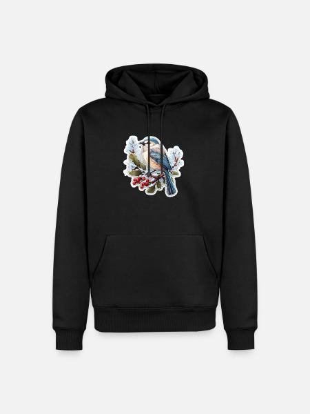 Birds in winter - Men’s Premium Organic Hoodie - black