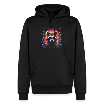 Raton laveur avec des éléments de Noël, ratons laveurs d’amour - Sweat à capuche Premium bio Homme - noir - Devant - Nico (187cm)