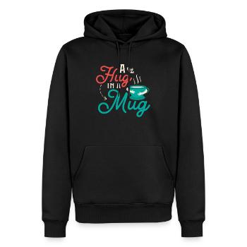A hug in a mug Tea Bag Tea Drinker - Männer Premium Bio Hoodie - Schwarz - Vorne - Nico (187cm)