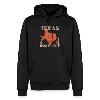 Road Trip au Texas aux États-Unis - Sweat à capuche Premium bio Homme - noir - Devant - Nico (187cm)