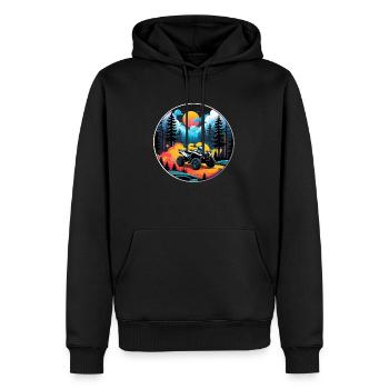 quad et tout terrain - Sweat à capuche Premium bio Homme - noir - Devant - Nico (187cm)