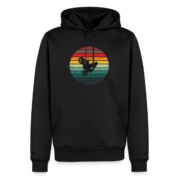 Dirt Life Vintage Motocross Enduro Dirt Bike Fahrer - Männer Premium Bio Hoodie - Schwarz - Vorne - Nico (187cm)