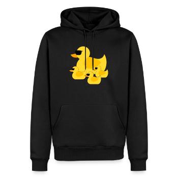 Famille de canards avec lunettes de soleil - Sweat à capuche Premium bio Homme - noir - Devant - Nico (187cm)