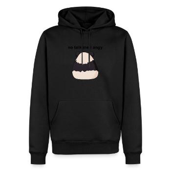 pas de parler moi je mème en colère panda illustration - Sweat à capuche Premium bio Homme - noir - Devant - Nico (187cm)