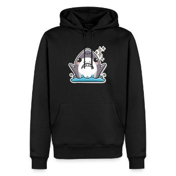 Amoureux des requins - Sweat à capuche Premium bio Homme - noir - Devant - Nico (187cm)