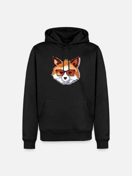 Pixoto der Fuchs - Männer Premium Bio Hoodie - Schwarz