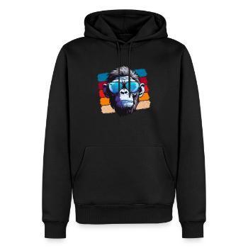 Cool Monkey - Men’s Premium Organic Hoodie - black - Front - Nico (187cm)