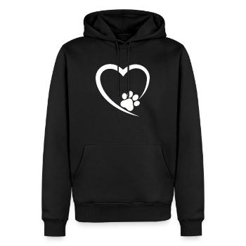 Bouvier bernois mignon cadeau moderne avec coeur - Sweat à capuche Premium bio Homme - noir - Devant - Nico (187cm)