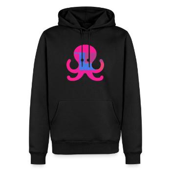 Oktopus - Männer Premium Bio Hoodie - Schwarz - Vorne - Nico (187cm)
