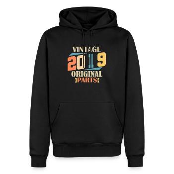 Mois 2019. Cadeau d'anniversaire 2019. 5 ans Birth - Sweat à capuche Premium bio Homme - noir - Devant - Nico (187cm)
