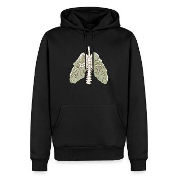 poumon laitue - Sweat à capuche Premium bio Homme - noir - Devant - Nico (187cm)