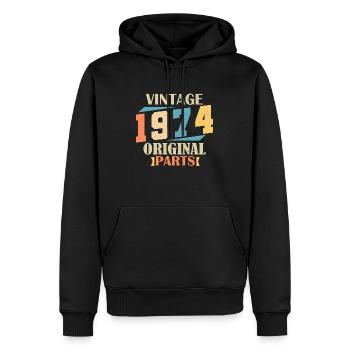 Monat 1974. 1974 Geburtstagsgeschenk. 50 Jahre Birt - Männer Premium Bio Hoodie - Schwarz - Vorne - Nico (187cm)