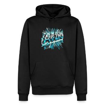 amazing - Männer Premium Bio Hoodie - Schwarz - Vorne - Nico (187cm)