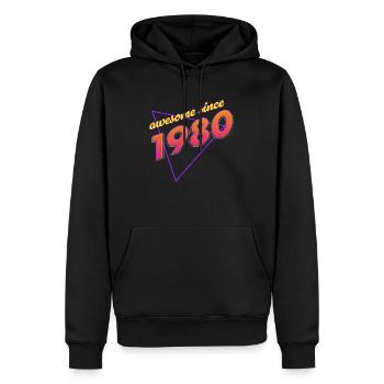 Rétro - Awesome since 1980 - Sweat à capuche Premium bio Homme - noir - Devant - Nico (187cm)