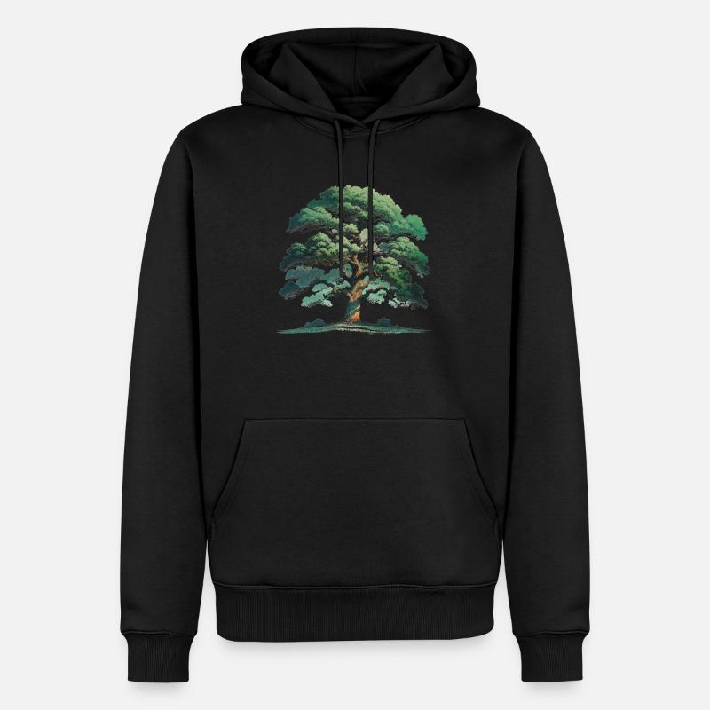 Baum-Umarmer - Männer Premium Bio Hoodie - Schwarz